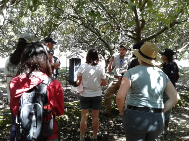 Houston Wilson with students.
