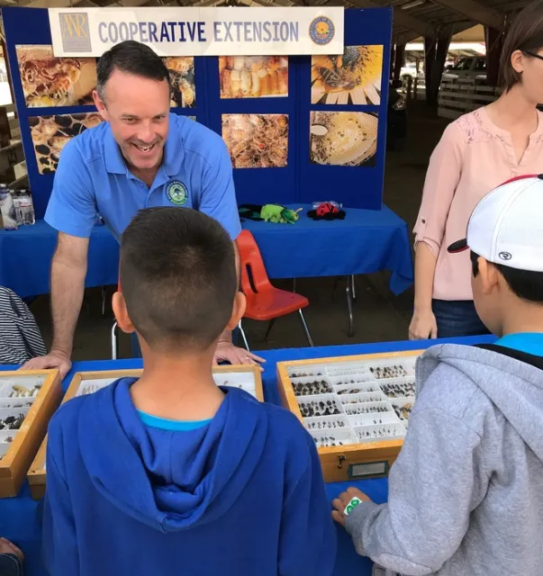 UCCE advisor David Haviland teaches children to respect insect life.