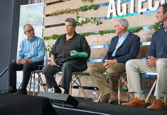 UC ANR vice president Glenda Humiston (center) is part of a panel at the Forbes AgTech Summit that discussed 'How to Cultivate the Next Generation of Leadership in Farming.'