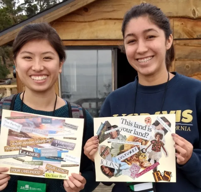 Jada and Rose with collages