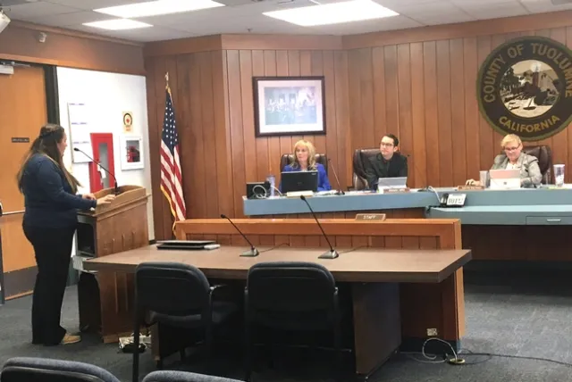 Rosemary Giannini, 4-H Community Education Specialist, speaking to the Tuolumne Board of Supervisors