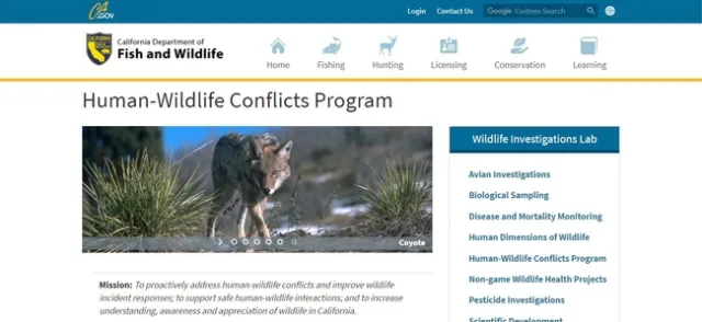 CDFW HW Conflicts webpage