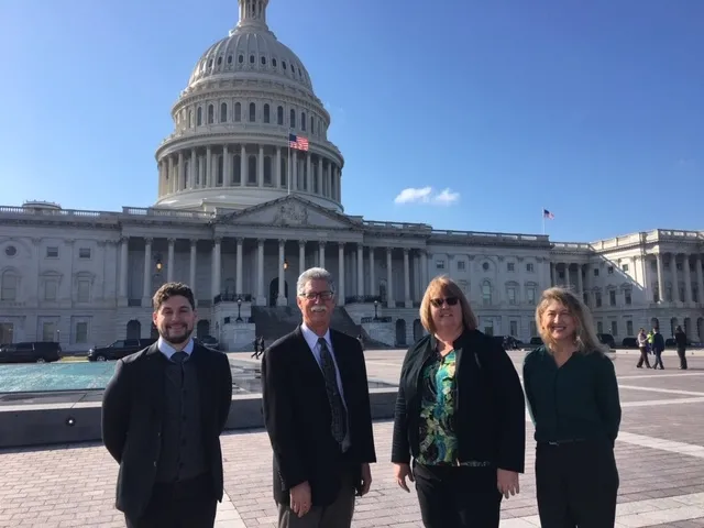 From left, Dan Sanchez, Mike Mellano, Wendy Powers and Marcel Horowitz visited the offices of Senator Dianne Feinstein, Senator Kamala Harris, Congressman Scott Peters and Congressman Mike Levin.