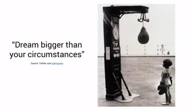 Dream bigger than your present circumstances