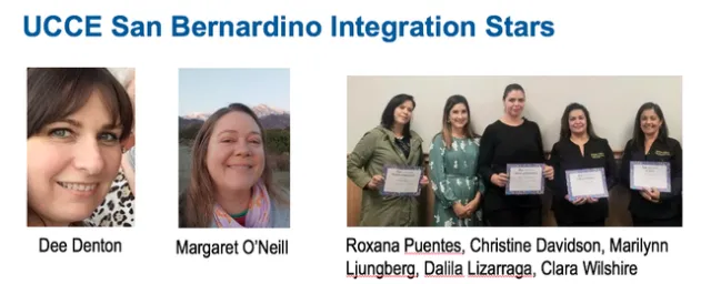 The UCCE San Bernardino Program Integration Stars integrated Master Gardener, Master Food Preserver and EFNEP into a program in five schools to make a bigger impact.
