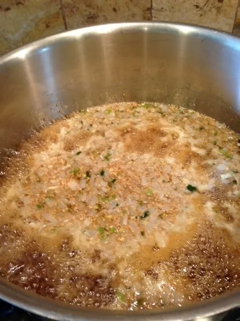 Ingredients without plums boiling.