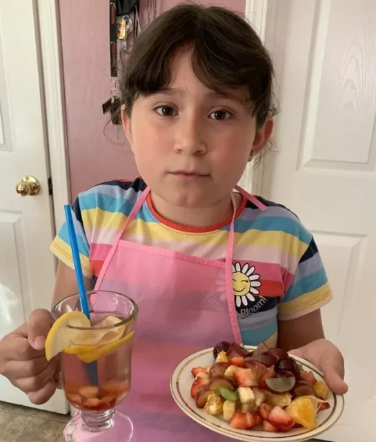 Student with food prep