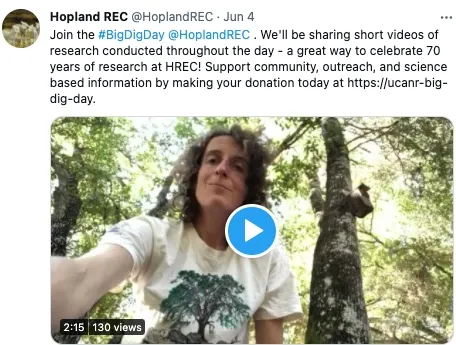 Hopland REC was recognized for its Big Dig Twitter campaign.