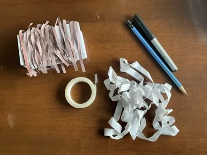 rubber ties and tape
