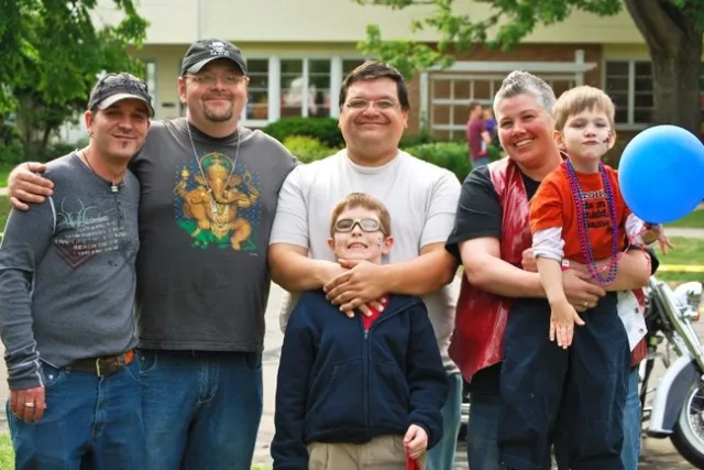 Fairbee (left) and his family members.