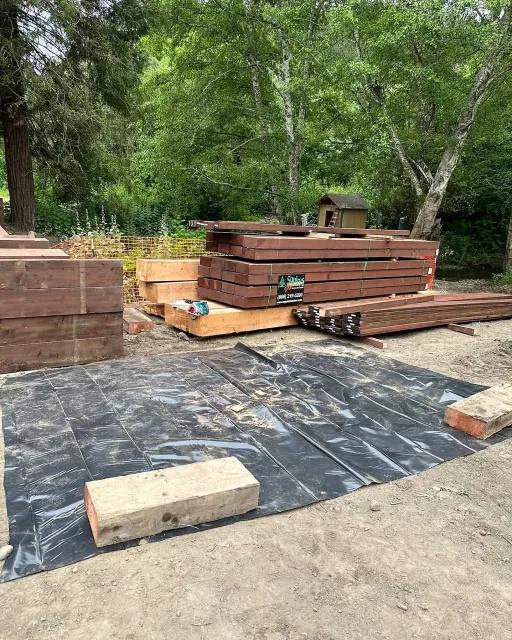 Bridge materials ready for construction