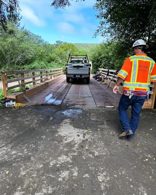 Truck tests finished bridge