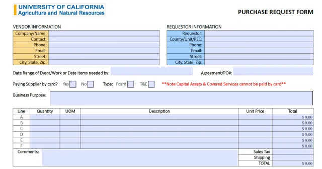 Purchase request form pic