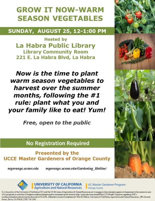 Plant What You Love! Warm Season Veggies Workshop