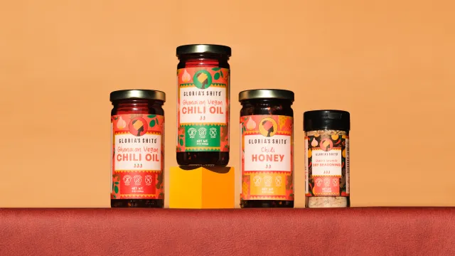 Four jars of chili oil