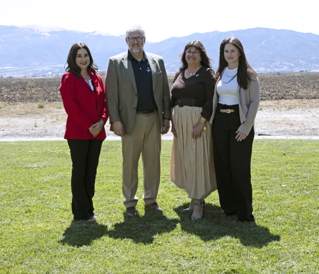 Christine Brent Shirley and Bethanie standing on lawn