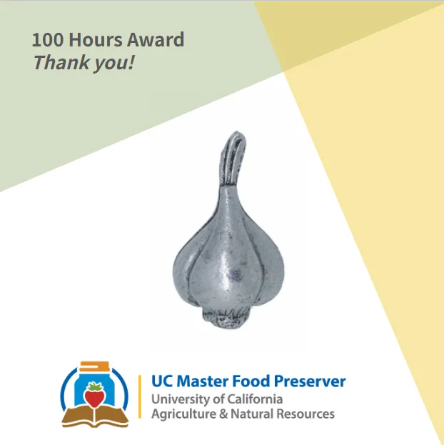 100 Hours Award- pewter head of garlic.