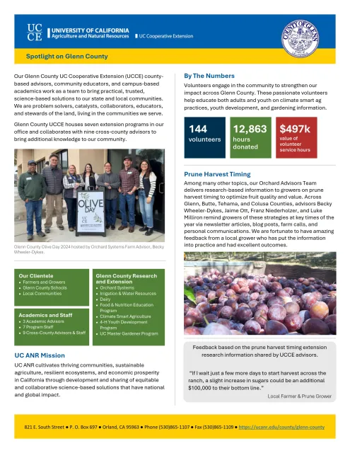 UC Cooperative Extension Glenn County Spotlight 2024-2025
