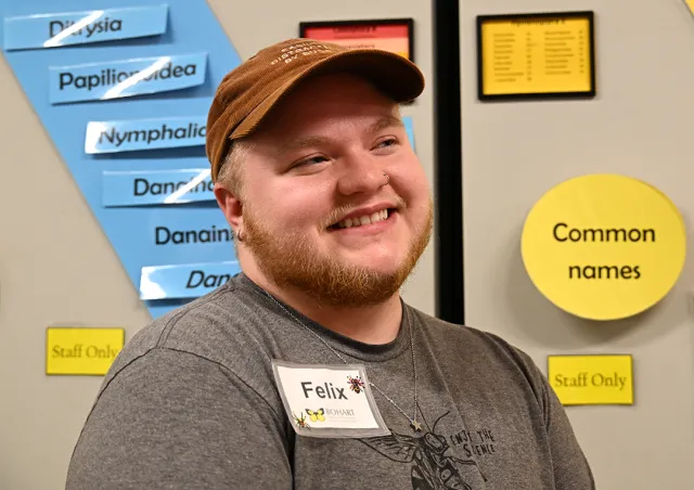Felix Duley answering questions. (Photo by Kathy Keatley Garvey)