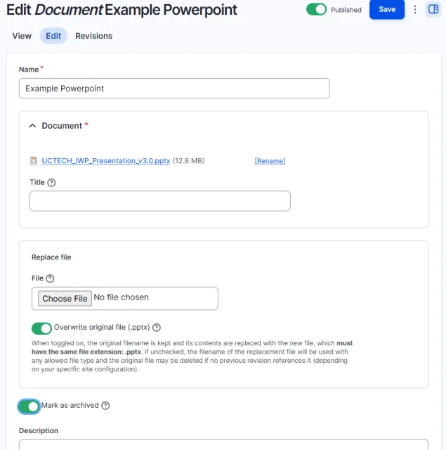 archive single document