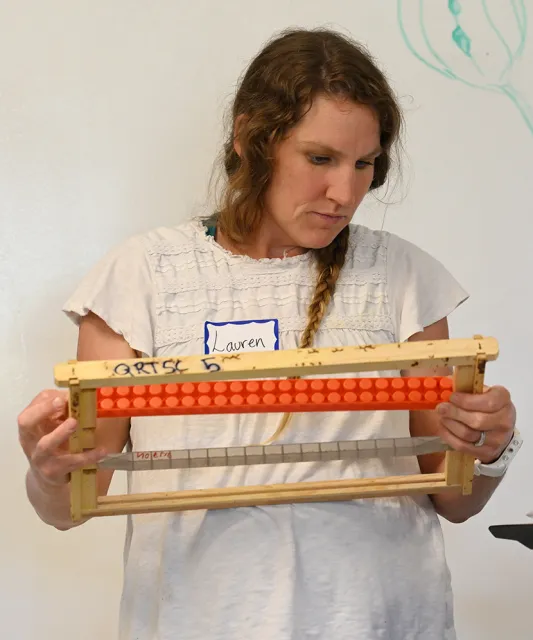 Lauren Gregory Rusert is one of the instructors. (Photo by Kathy Keatley Garvey)