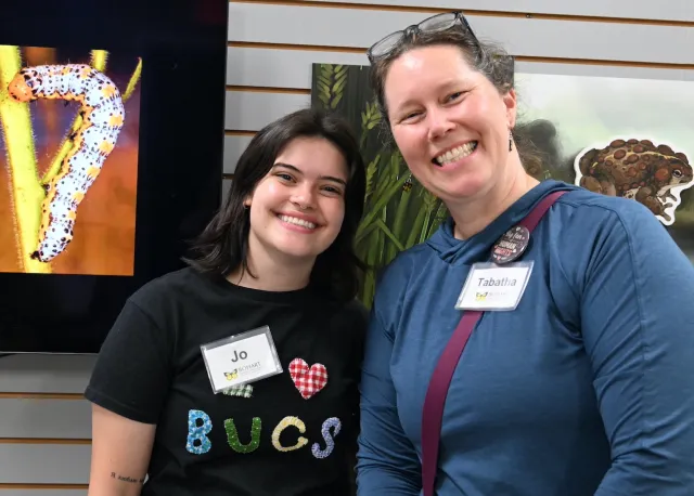 Jo Ridgeway and Tabatha Yang at Bohart Museum of Entomology Moth Night