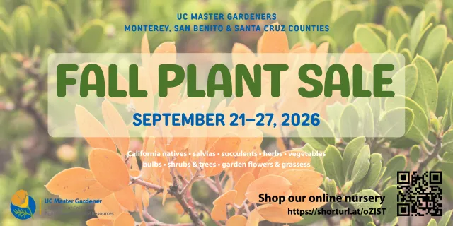 2026 Fall Plant Sale Banner - The online nursery is open September 21 - 26, 2026