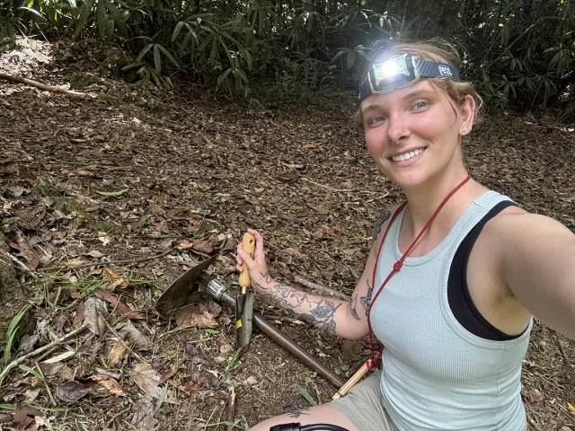 Emma Jochim doing field research in Belize.