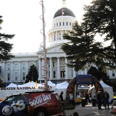 CALIFORNIA AG DAY at the state capitol last year. The annual event heralds in spring. This year's event takes place March 23. (Photo by Kathy Keatley Garvey)