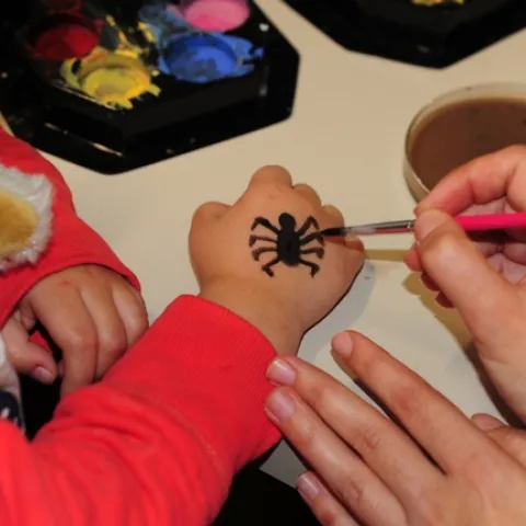 The beginning of a black widow spider tattoo, compliments of entomology Jessica Gillung of the Bohart. (Photo by Kathy Keatley Garvey)