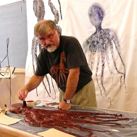 Retired marine fisheries specialist Chris DeWees fuses art with science.