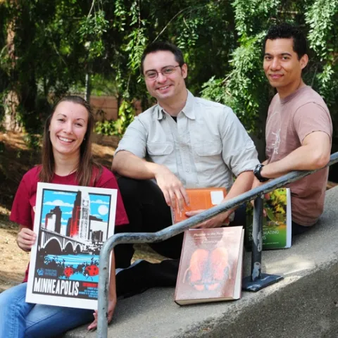 The championship Linnaean Team, Pacific Branch of the Entomological Society of America: (from left) Jéssica Gillung, Brendon Boudinot, and Ralph Washington Jr. (Photo by Kathy Keatley Garvey)