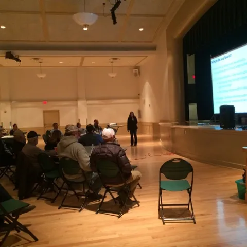 Leslie Roche, UCCE Rangeland Management Specialist, sharing information about grazing to manage weeds.