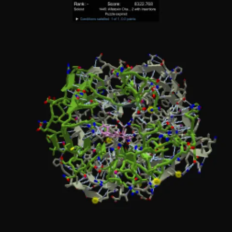 In video game Foldit's Aflatoxin Challenge, players try to fold a protein into a shape that will break down the aflatoxin molecule into something harmless.