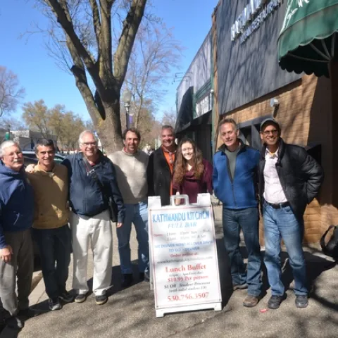 Jeff Mitchell, Roberto Botehl, Doug Karlen, Hudson Minshew, Rich Collins, Jessica Chiartas, Tony Rolfes, and Zahangir Kabir (left to right)