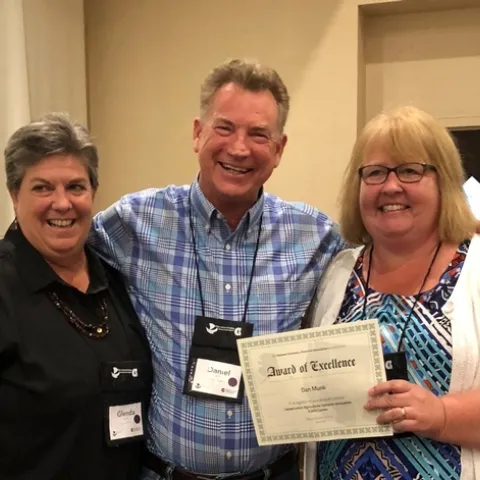 UC ANR Vice President Glenda Humiston (left), Fresno County Advisor and CASI member Dan Munk (center), and ANR Associate Vice President, Wendy Powers (right)