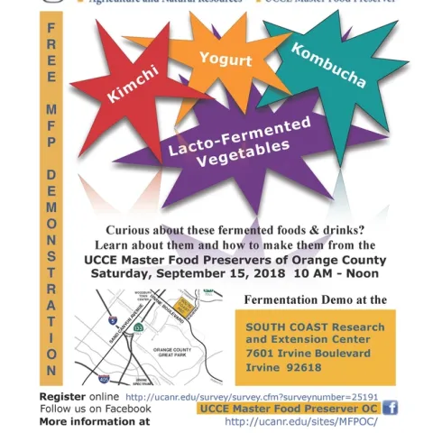 Fermentation Demonstration. Register Online at https://ucanr.edu/survey/survey.cfm?surveynumber=25191