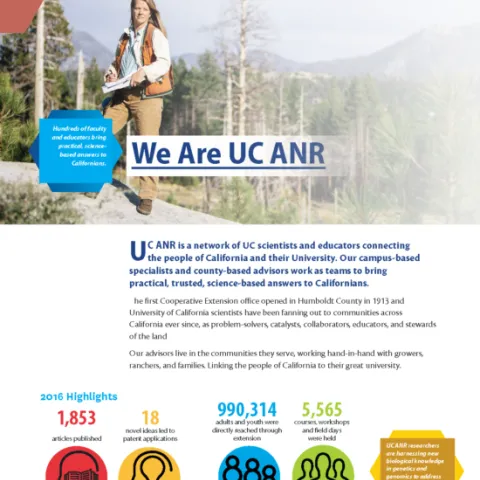 This image of UCCE forestry advisor Susie Kocher is one of four choices for the ANR one-pager.