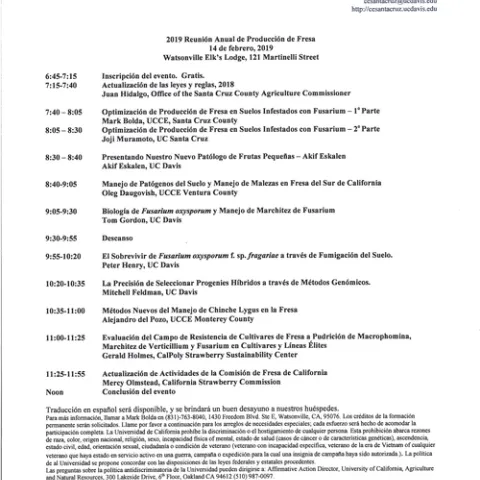 2019 Strawberry meeting Spanish