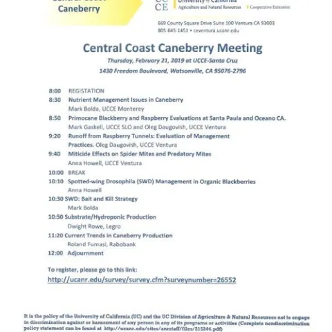 2019 Caneberry Meeting Agenda