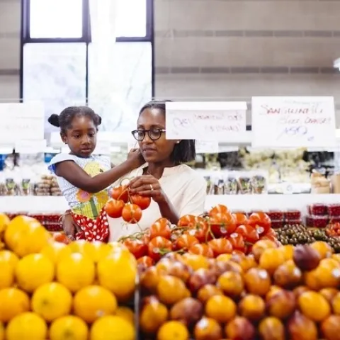 Karen Jetter, del Centro de Asuntos Agrícolas de UC, determinó que, con la planeación de un menú y el acceso a tiendas de venta al por mayor, el costo promedio diario para servir alimentos saludables a una familia de cuatro es de 25 dólares del 2010.