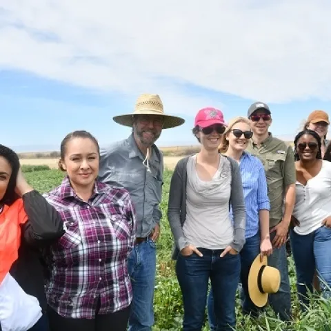 UC ANR and USDA NRCS soil health experts visiting CASI’s NRI Project field in Five Points, CA June 7, 2019