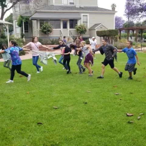 Electric train tag gets campers ready for the topic of the day...Energy