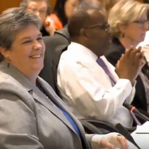 VP Glenda Humiston enjoyed hearing regents compliment UC ANR during the UC Board of Regents meeting July 18.