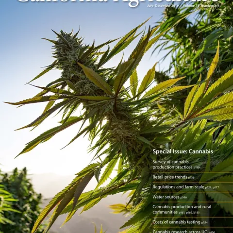 The July-December 2019 issue of California Agriculture journal focuses on cannabis.