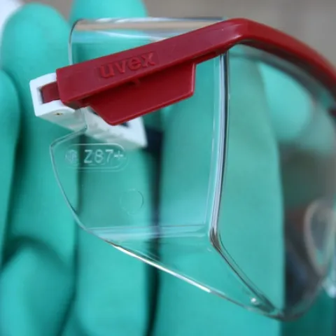 Figure 1. Safety glasses showing evidence of compliance with the designated “Z87” marked. (Credit: CA Reynolds)