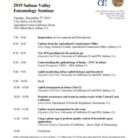 Entomology Seminar 2019 AGENDA vFIN