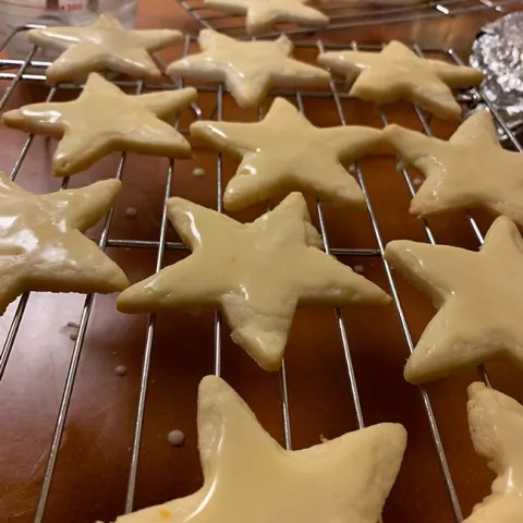 These "Stamped Citrus Shortbread" cookies, by community ecologist Rachel Vannette, won best-decorated cookie. (Photo by Rachel Vannette)