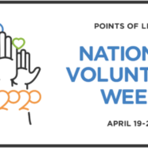 Logo National Volunteer Week taking place, April 19-25, 2020