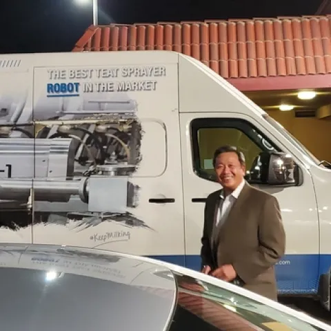 Tu's dairy moment. Photo courtesy of Glenda Humiston.